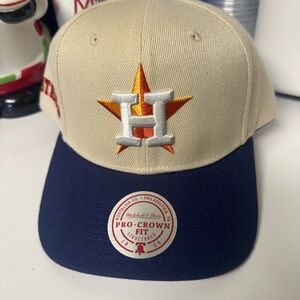 Houston Astros Mitchell & Ness Pro Crown Fit Snap Back Hat New
